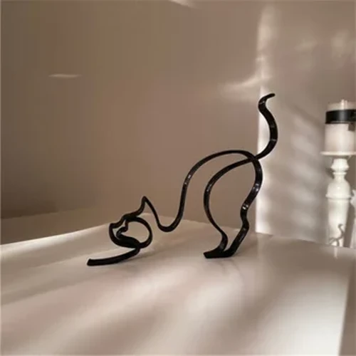 Madra Cat Minimalist Ealaíne Dealbhóireachta Decor Bronntanais Maisiúchán Miotail Oifig Nua-Aimseartha Accessories Cruth Ainmhithe Ornáide Dropshipping