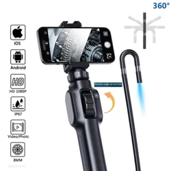 Telecamera per endoscopio articolato rotante bidirezionale tipo C a 360° HD 1080P Endoscopio industriale per ispezione auto con 8 LED per IOS Android