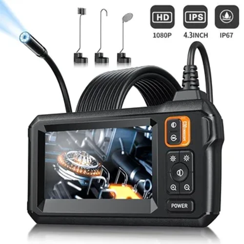 INSKAM Industriële endoscoopcamera 1080P 4,3 inch IPS Pijp met enkele lens Auto-inspectiecamera met 8 mm IP67 Waterdicht 8 LED's