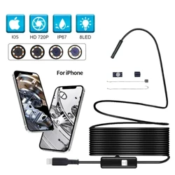 Ceamara Endoscope le haghaidh Ceamara Cigireachta Tórascóp iPhone 8.5mm / 5.5MM Ceamara Raon feidhme Do iOS le Solas