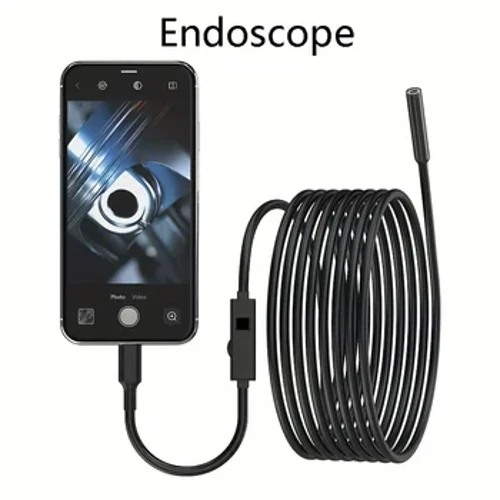 กล้องส่องกล้องกันน้ำ 8 มม. 5 ม. IP67 8 LEDs USB Android Borescope ที่ยืดหยุ่นสำหรับ iPhone, Android, PC