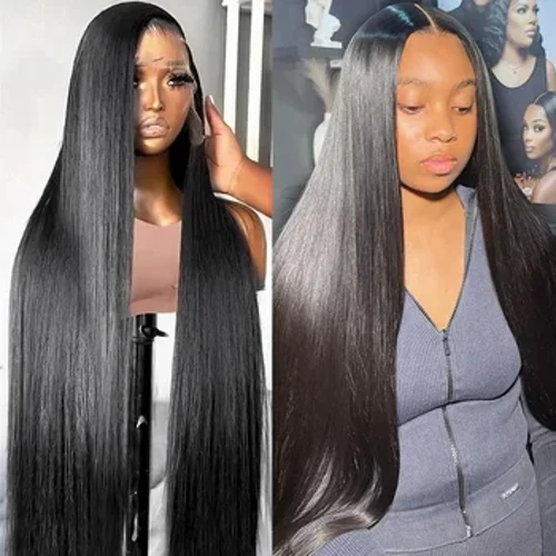300 High Density 30 34 Inisi Brazilian Straight Wig 13x4 Transparent Lace Front 13x6 Lace Frontal Human Hair Wig Remy mo Fafine