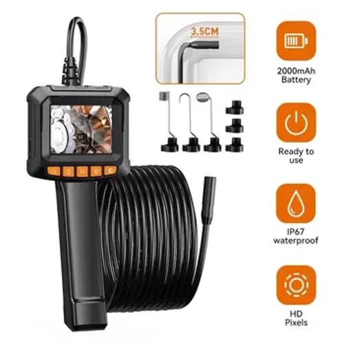 2.4 In IPS Screen Industrial Endoscope Camera HD1080P Pipe Inspection Camera 8mm Lens IP67 Waterproof 2000mAH No ka ʻenekini kaʻa.