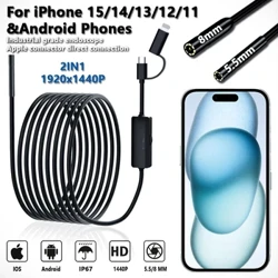 Ενδοσκόπιο 5,5/8mm για Android Iphone&IOS Smartphone Car Pipe Boroscope Automotive Sewer Inspection Tools Συσκευή κάμερας ενδοσκόπησης