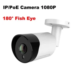 Llygad Pysgod 180 ° PoE IP Camera Awyr Agored Camera Diogelwch 1080P Panoramig 180 gradd 2.0MP 48V IP Cam 3MP
