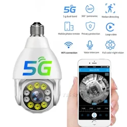 Caméra à ampoule panoramique Wifi 360 ° 5G, 10 pièces, lampes infrarouges, Vision nocturne, détection de mouvement, Surveillance HD 720P, Mini caméra IP de vidéosurveillance de sécurité