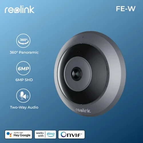 Reolink 2K+ Indoor Fisheye Panoramesch Kamera 6MP 2.4/5GHz WiFi 360° Panorama Sécherheetskamera Plafong/Wand/Desk Mount IP Kameraen