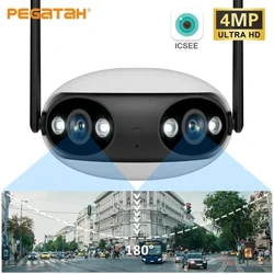 Camera toàn cảnh 4K đa ống kính Hệ thống camera an ninh WIFI POE gia đình Camera IP ngoài trời Góc nhìn 180 ° báo động tự động