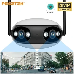 Cameră de securitate panoramică cu mai multe lentile cu mai multe lentile Sistem de camere de securitate WiFi Poe Home Out Outdoor Camera IP 180 ° Alarmă automată Alarmă automată