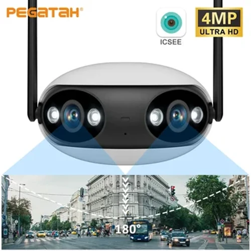 Camera panoramig aml-lens 4K system camera diogelwch WIFI POE camera IP awyr agored cartref 180 ° larwm awtomatig ongl gwylio