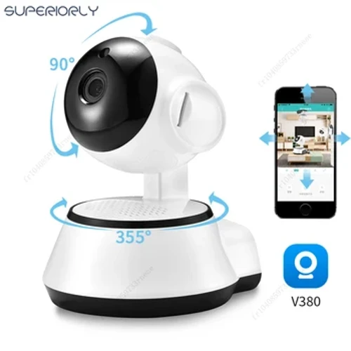 Camera Panoramig V380 Pro WiFi IP Camera Diogelwch Cartref Camera Smart Di-wifr WI-FI Gwyliadwriaeth Record Sain Babi Monitor Dan Do