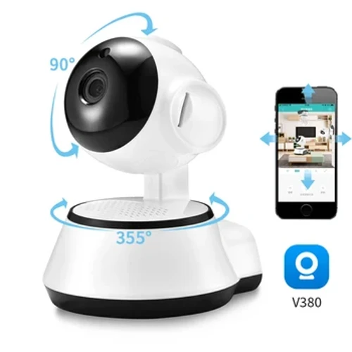 Camera Panoramig V380 Pro WiFi IP Camera Diogelwch Cartref Camera Smart Di-wifr WI-FI Gwyliadwriaeth Record Sain Babi Monitor Dan Do