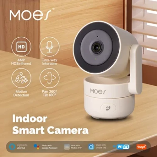 MOESTuya WiFi Indendørs Pan/Tilt Smart Sikkerhedskamera 4MP HD Infrarød Night Vision Motion Sound Detection Monitor Panoramic Patrol