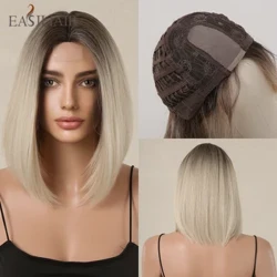 Dây Cột Tóc Ren Tóc Giả Ngắn Bạch Kim Tóc Vàng Bob Sythetic Tự Nhiên Tóc Giả Dành Cho Nữ Đảng Gothic Sử Dụng Tự Nhiên Ren Tóc Giả Chịu Nhiệt