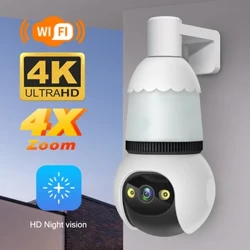Tuya WiFi 4MP E27 หลอดไฟ 360 ° กล้องเฝ้าระวัง Panoramic LED โคมไฟ Home Security Baby Monitor สี Night Vision IP CAM