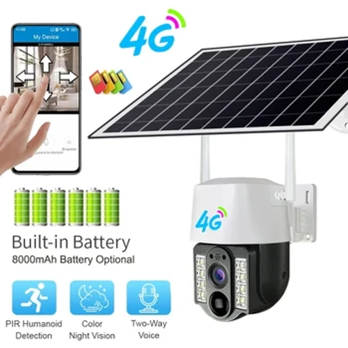 Solkamera 4G Sim utomhus Dual Lens PIR Human Detect Trådlös kameradriven energi Vattentät CCTV Hemsäkerhetsskydd