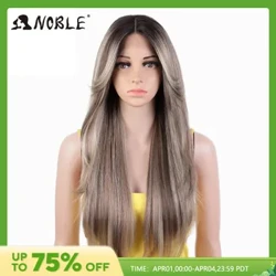 Edle synthetische Spitzenfrontperücke 26 Zoll lange, gerade Spitzenperücke, Cosplay-Teilperücke, blonde Perücken für Frauen, Spitzenperücke, synthetische Spitzenperücke