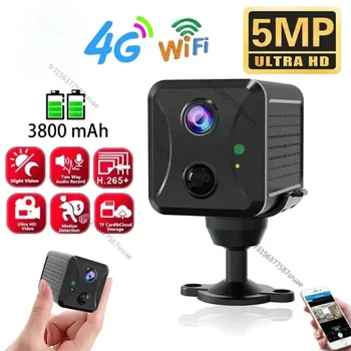 Ubox Mini 4G Security Camera SIM Card ou WiFi 5MP survivance IP Camera 3800 MAH Big Batter