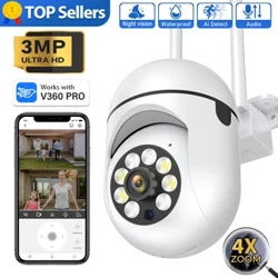 3MP Camera Wifi Ngoài Trời Giám Sát Tầm Nhìn Ban Đêm Full Ai Theo Dõi Con Người 4X Zoom Kỹ Thuật Số Video Giám Sát An Ninh Camera