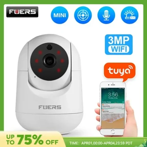 Fuers 3MP WiFi kamera Tuya Smart Home Indoor bežična IP kamera za nadzor AI Detect Automatic Tracking Security Baby Monitor