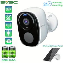 Camera pin không dây Wifi ngoài trời, chạy bằng năng lượng mặt trời An ninh IP chống nước Camera quan sát IP trong nhà AI phát hiện chuyển động Đèn báo còi báo động