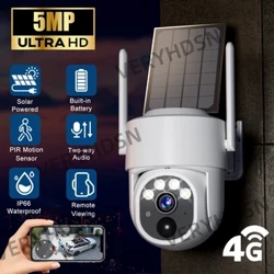 5MP IP Solar Ikhamera I-WIFI Wireless Surveillance Cameras Outdoor PIR Human Detect Yakhelwe ngaphakathi Ibhethri Amandla Anamandla Angenamanzi IP66