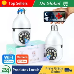 1/2/4PCS E27 Bonbilla Wifi Kamera Zaintza Gaueko Ikusmena Kolore Osoa Ai Giza Jarraipena 4X Zoom Digitala Bideo Segurtasun Monitore Kamera