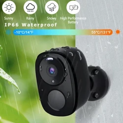 Camera an ninh ngoài trời không dây, Camera WiFi chạy bằng pin 2K Đèn pha còi báo động chuyển động AI, Tầm nhìn ban đêm có màu, Chống nước IP66
