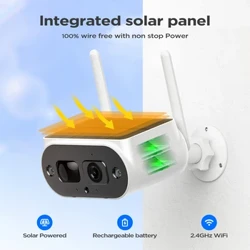Camera Solar Wifi 4MP gyda Batri y gellir ei ailwefru 8000mAh PIR Canfod Gwyliadwriaeth Awyr Agored Gwarchod Diogelwch Camera Powered Solar