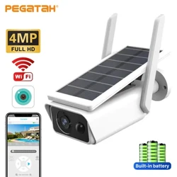 PEGATAH 4MP Wifi Solar Camera Trådlös batteridriven utomhus IP-kamera IP66 PIR Videoövervakning Security Bullet Camera