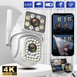 8MP 5G WiFi IP Meapueata Lua Lens PTZ Mata'itū i fafo Meapueata Puipuia le Suavai Saogalemu Tagata Su'esu'e Lanu atoa Cam Vision i le po