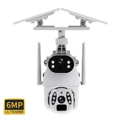 6MP Dual PTZ เลนส์ UBOX/i-Cam + สีพลังงานแสงอาทิตย์กล้องโดม IP AI Humanoid Detection Home Security กล้องวงจรปิด Baby Monitor
