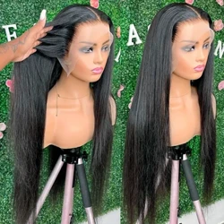 Pelucas de cabello liso con cierre de encaje transparente 4x4, pelucas frontales de encaje HD 13x4 13x6 para mujer, peluca sin pegamento prearrancada y Go 5x5