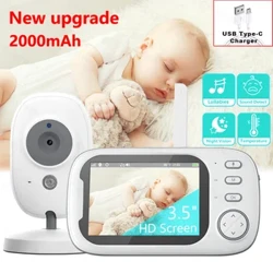 CDYCAM NOU DE 3,5 inci Video Wireless Monitor pentru bebeluși Monitorizarea nocturnă a temperaturii nocturnei, 2 căi Audio Talk Audio Camera de securitate pentru bebeluși
