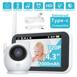 4,3 inci 2000 mAh baterie monitor pentru bebeluși cameră video interfon audio bidirecțional cu viziune de noapte automată cameră de securitate pentru copii Babysitte
