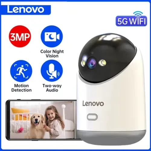 Lenovo 3MP 5G WiFi PTZ IP Camera Smart Home Color Night Audio Wireless Surveillance Camera Auto Tracking Security Baby Monitor
