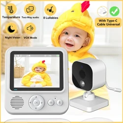 Monitor do bebê 2.8 Polegada vídeo de vigilância sem fio inteligente câmera do bebê proteção segurança em dois sentidos áudio visão noturna cam babá