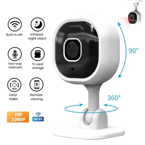 Cameră de securitate interioară 1080P pentru monitor pentru bebeluși Cameră pentru câini Detectarea mișcării Sirenă audio cu 2 căi Viziune nocturnă Conexiune tip C