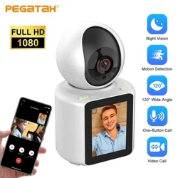 Telecamera IP WIFI 1080P Baby Monitor Telecamera PTZ wireless per interni grandangolare 120 ° a 2 vie Audio Video Visione notturna