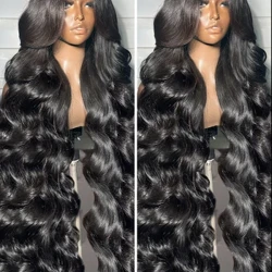 Melodie 40 modfedd 250 dwysedd 13x6 gwallt dynol Lace wigiau blaen Glueless PreCut Ton ddŵr 13X4 corff blaen ton ar gyfer menywod
