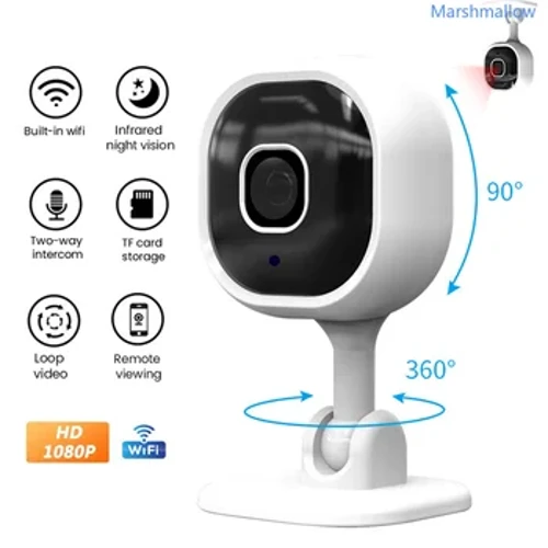Cameră de securitate interioară 1080P pentru monitor pentru bebeluși Cameră pentru câini Detectarea mișcării Sirenă audio cu 2 căi Viziune nocturnă Conexiune tip C