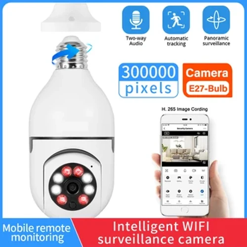 Ikhamera yasendlini yokubhekwa kwevidiyo, i-Baby Monitor, i-Baby Security Protection, Umbala Ogcwele, Umbono Wasebusuku, Ukulandelela Okuzenzakalelayo, i-WiFi, I-bulb, 3
