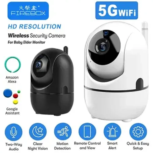 Telecamera IP WIFI 5GHZ HD 1080P Telecamera di sicurezza domestica intelligente Traccia automatica Visione notturna Rete di sorveglianza wireless Telecamera Baby Monitor