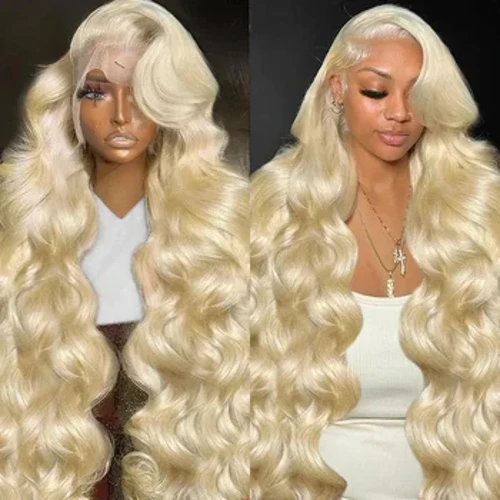Parrucche per capelli umani anteriori in pizzo 13x6 densità 250 613 Parrucca frontale in pizzo biondo per onda 30/40 pollici 13x4 per donna