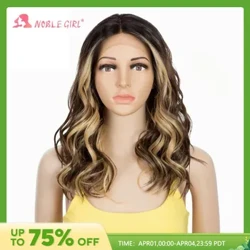 Synthetesch Spëtzewierper 20 Zoll Curly Perücke Ombre Blonden Perück Synthetesch Spëtzeperücke Fir Damen Cosplay Spëtze Perücke Fir Schwaarz Fraen