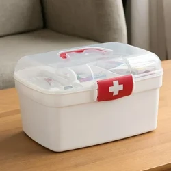 Malaking Capacity Medicine Organizer Storage Container ng Family First Aid Chest Portable Emergency Kit Box
