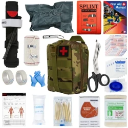 Førstehjelpssett Utendørs overlevelsesutstyr Molle Bag Medisinsk nødhjelp IFAK Airway Military Taktisk Tourniquet Blødning Israel Bandasje