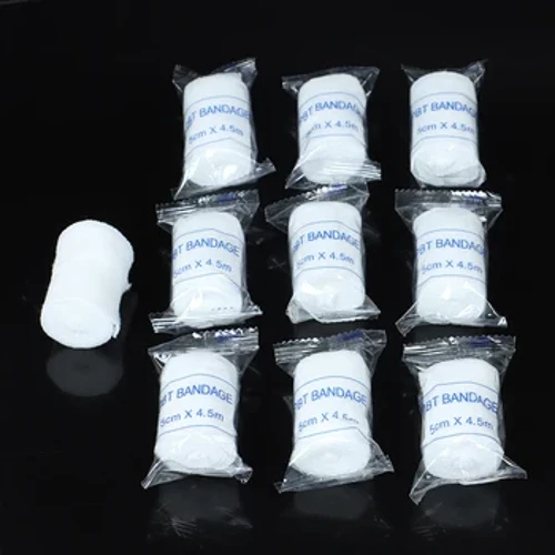 10 rollos/lote 5cm x 4,5 m PBT vendaje elástico botiquín de primeros auxilios vendaje en rollo de gasa