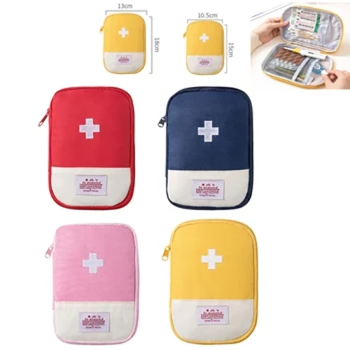 Pārnēsājams pirmās palīdzības medicīniskā komplekts ceļojumiem brīvdabas kempings noderīgs mini zāļu uzglabāšanas soma kempings ārkārtas izdzīvošanas soma tablešu futrālis