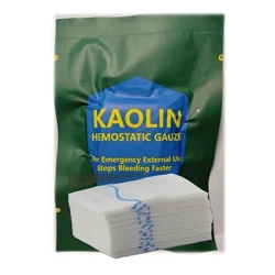 1 pose hemostatisk kaolin gasbind Combat Emergency Trauma Z-fold løselig for Ifak taktisk militær førstehjelpssett medisinsk sår